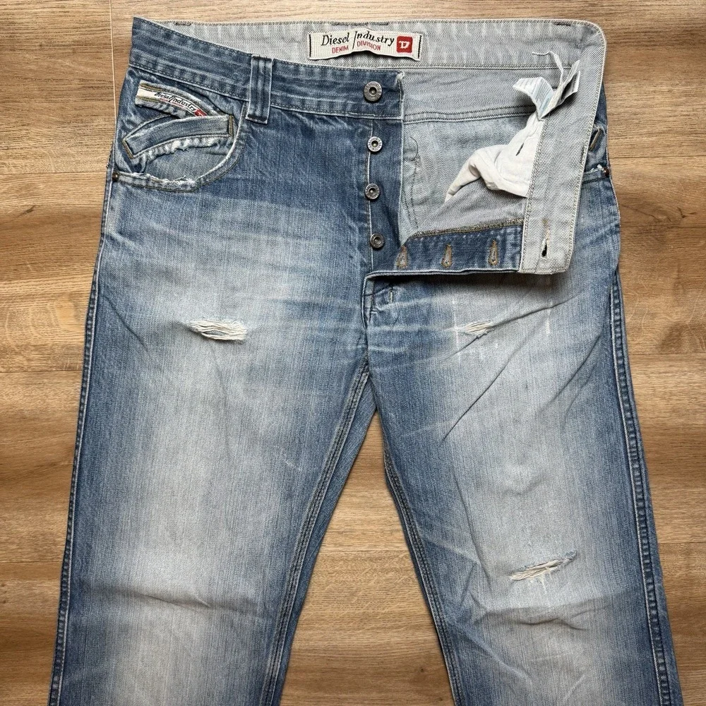 Vintage Diesel Kulter Jeans‎ Men 31x32 Blue Straight Leg Distressed Faded Y2K